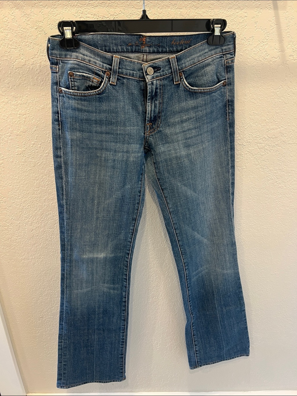 7 For All Mankind Straight-Leg Jeans in Mid Blue